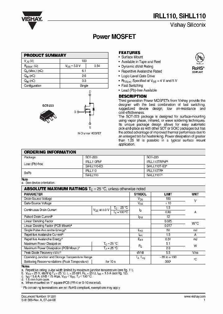 IRLL110TR_4295057.PDF Datasheet