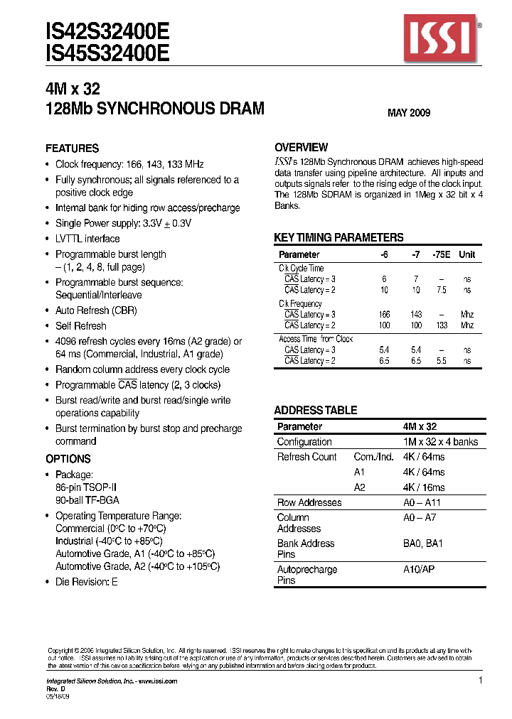 IS42S32400E-6BL_4551128.PDF Datasheet