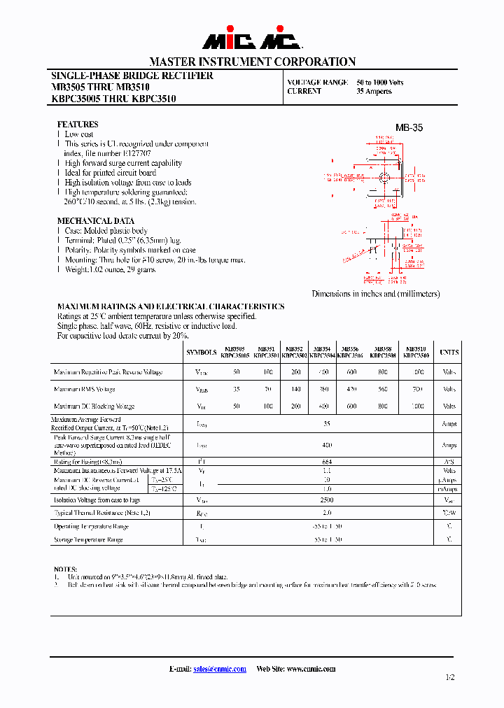 KBPC3508_4518615.PDF Datasheet