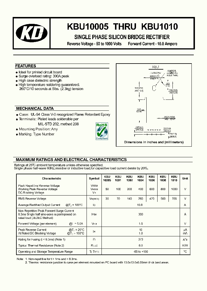 KBU10005_4593284.PDF Datasheet