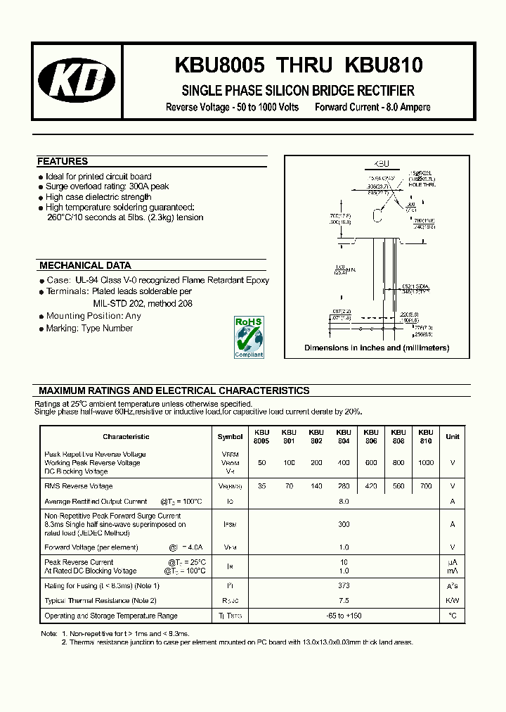 KBU810_4750266.PDF Datasheet