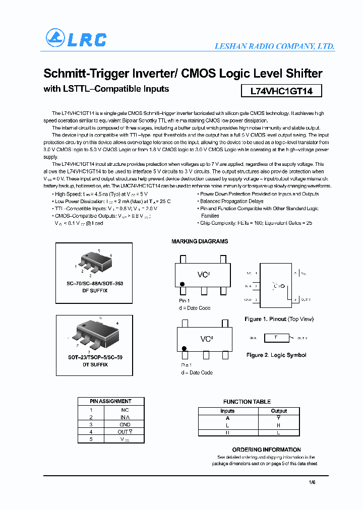 L74VHC1GT14DFT1_4592083.PDF Datasheet