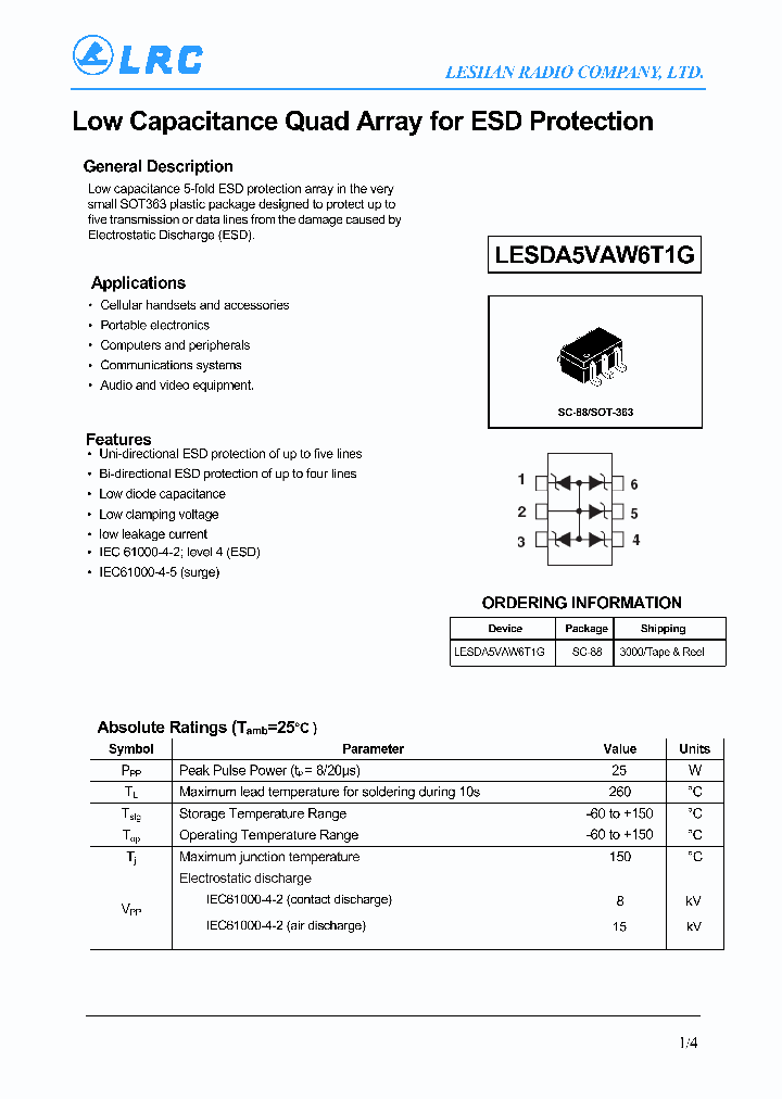 LESDA5VAW6T1G_4425031.PDF Datasheet