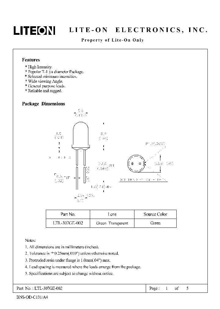 LTL-307GE-002_4715260.PDF Datasheet