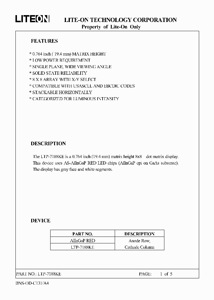 LTP-7188KE_4595753.PDF Datasheet