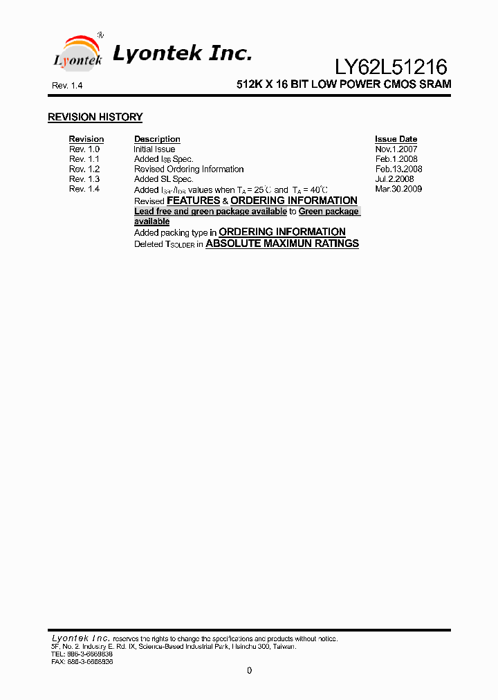 LY62L51216_4625626.PDF Datasheet