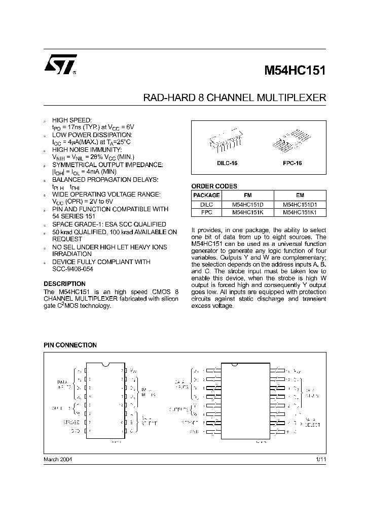 M54HC151_4471823.PDF Datasheet