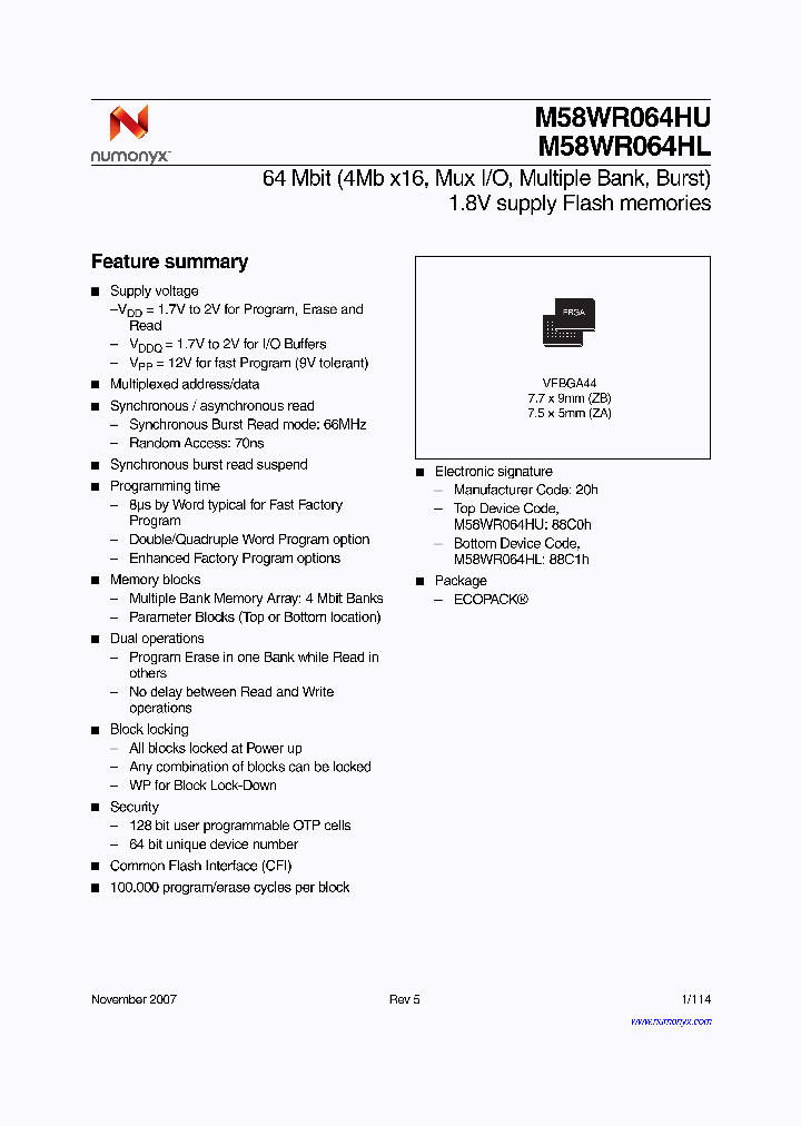 M58WR064HL70ZB6E_4168781.PDF Datasheet