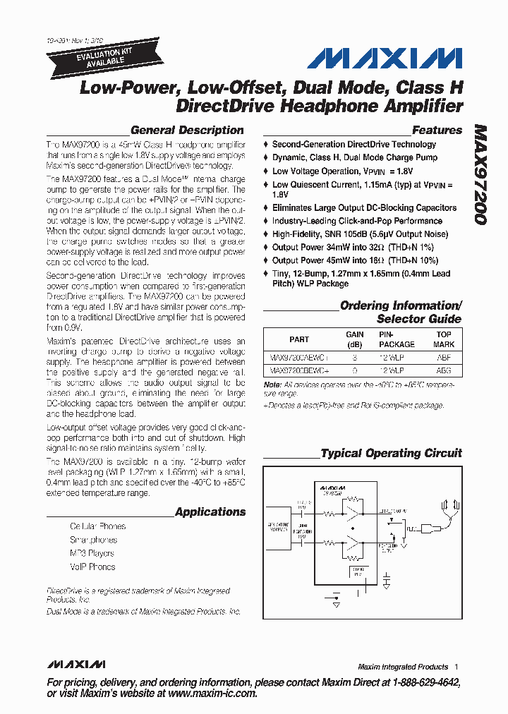 MAX97200_4566632.PDF Datasheet