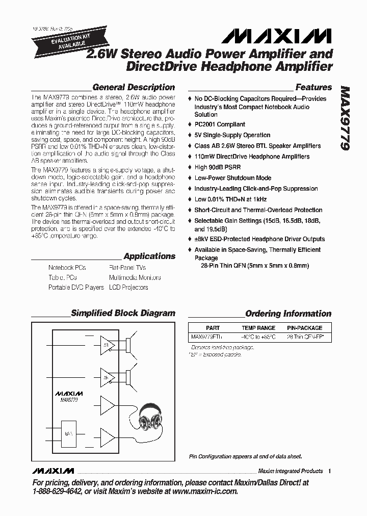 MAX9779ETI_4470059.PDF Datasheet