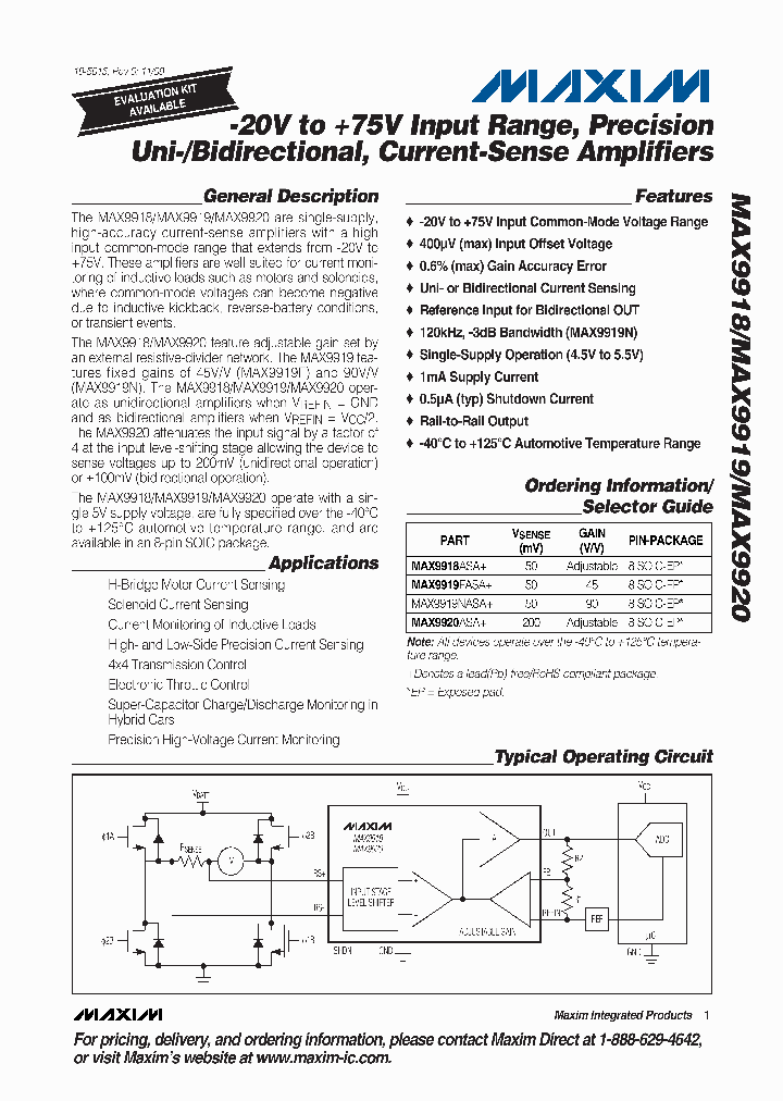 MAX9918ASA_4658951.PDF Datasheet