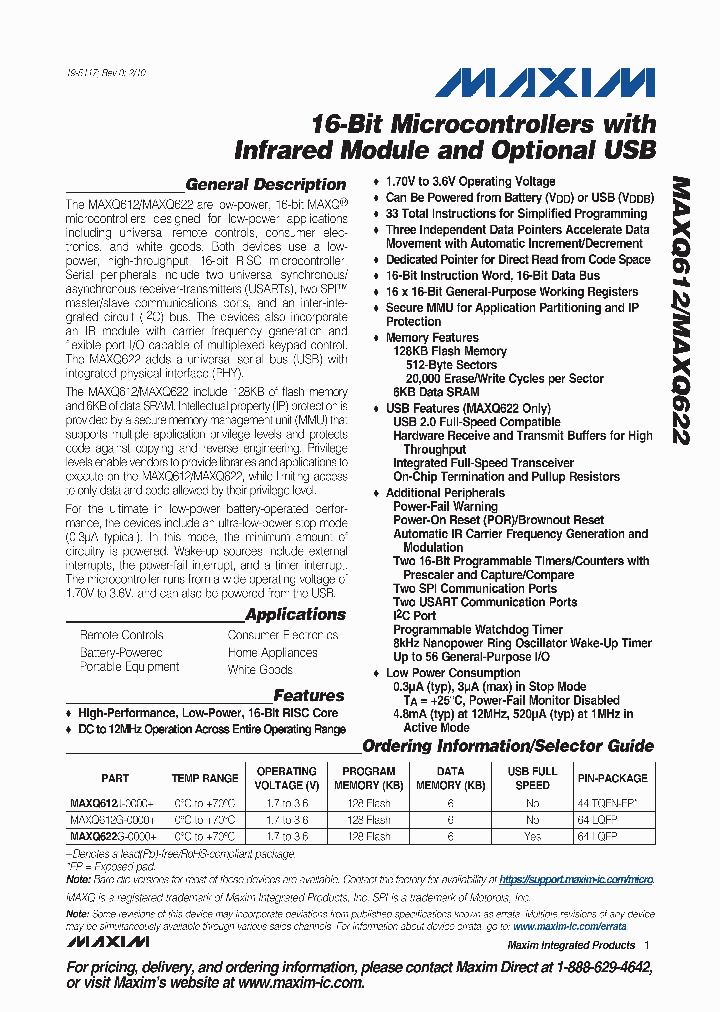 MAXQ612G-0000_4559810.PDF Datasheet