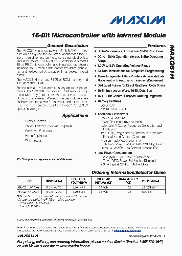 MAXQ61HX-0000_4589533.PDF Datasheet