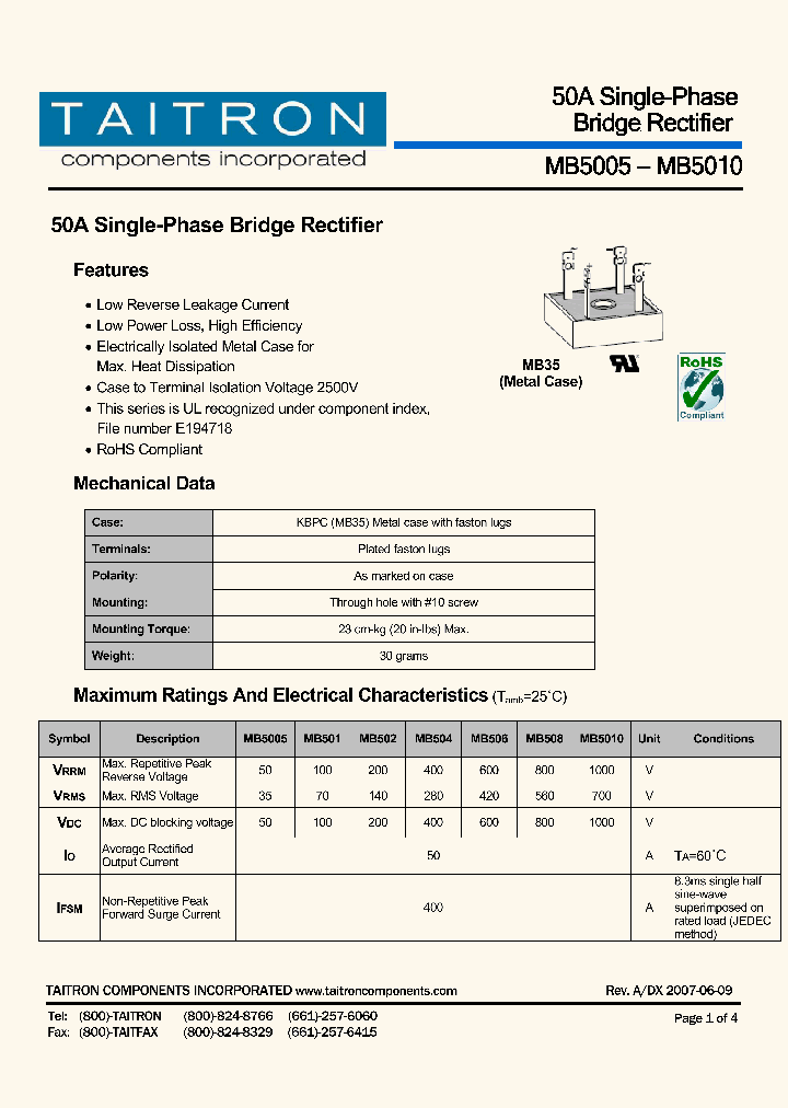 MB5010_4822284.PDF Datasheet