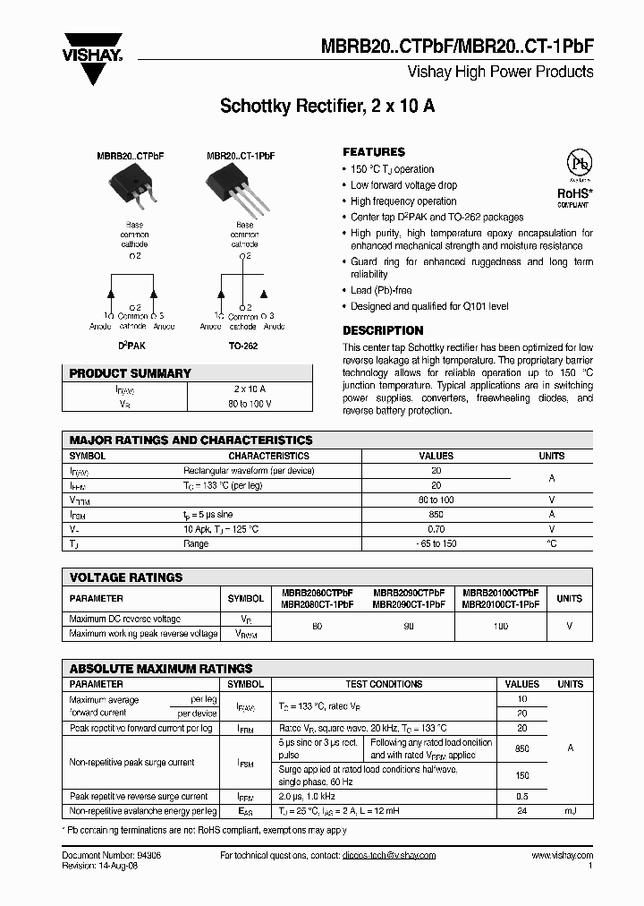 MBR20100CT-1P_4463132.PDF Datasheet