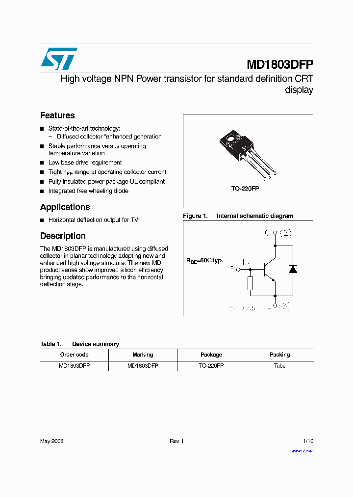 MD1803DFP_4269902.PDF Datasheet