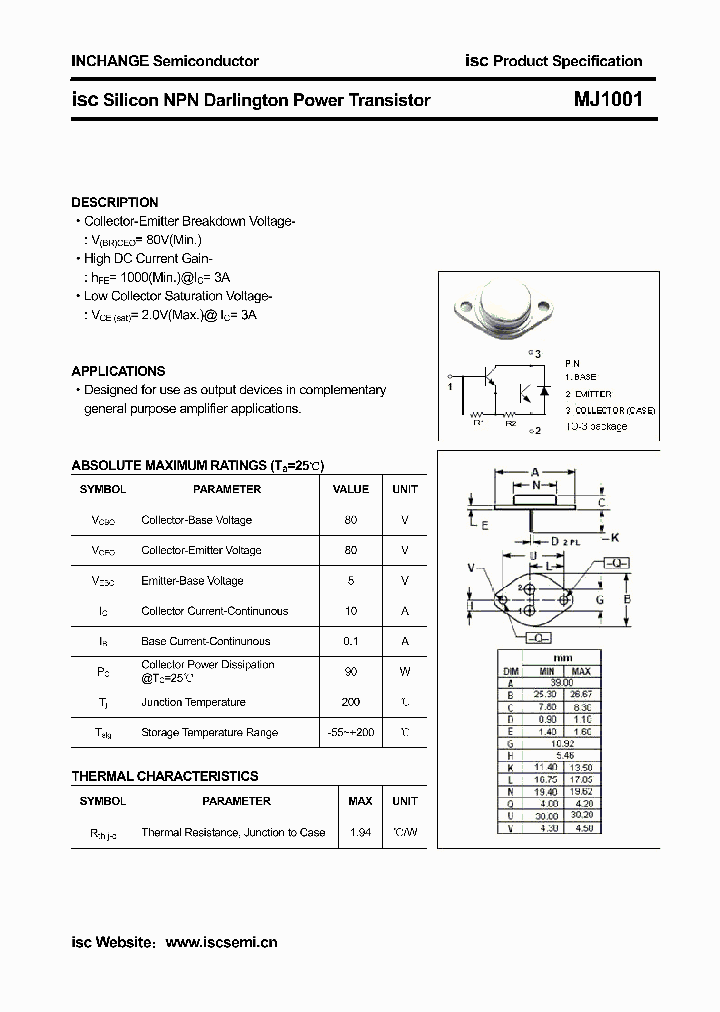 MJ1001_4313803.PDF Datasheet