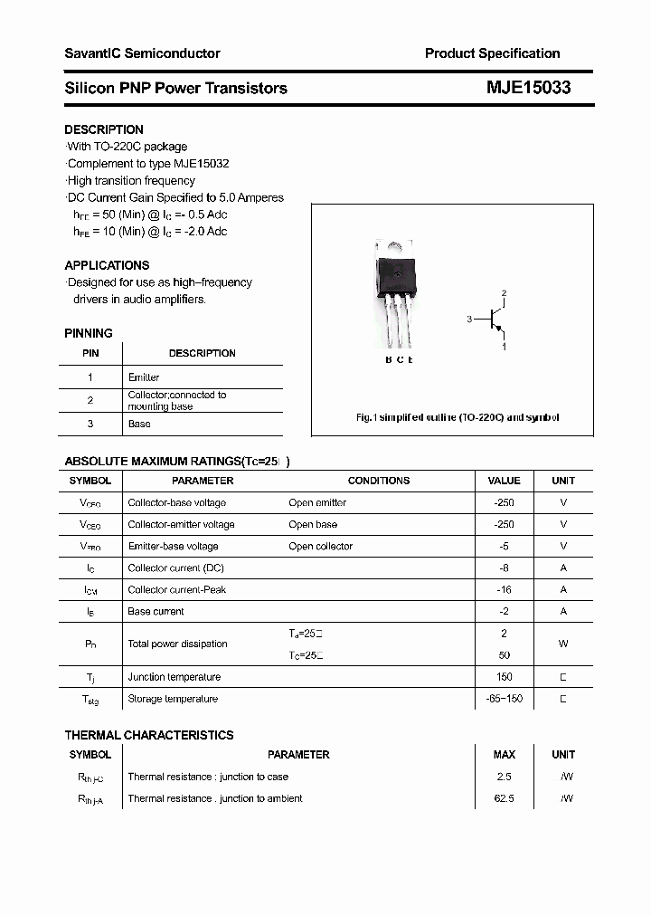 MJE15033_4485923.PDF Datasheet