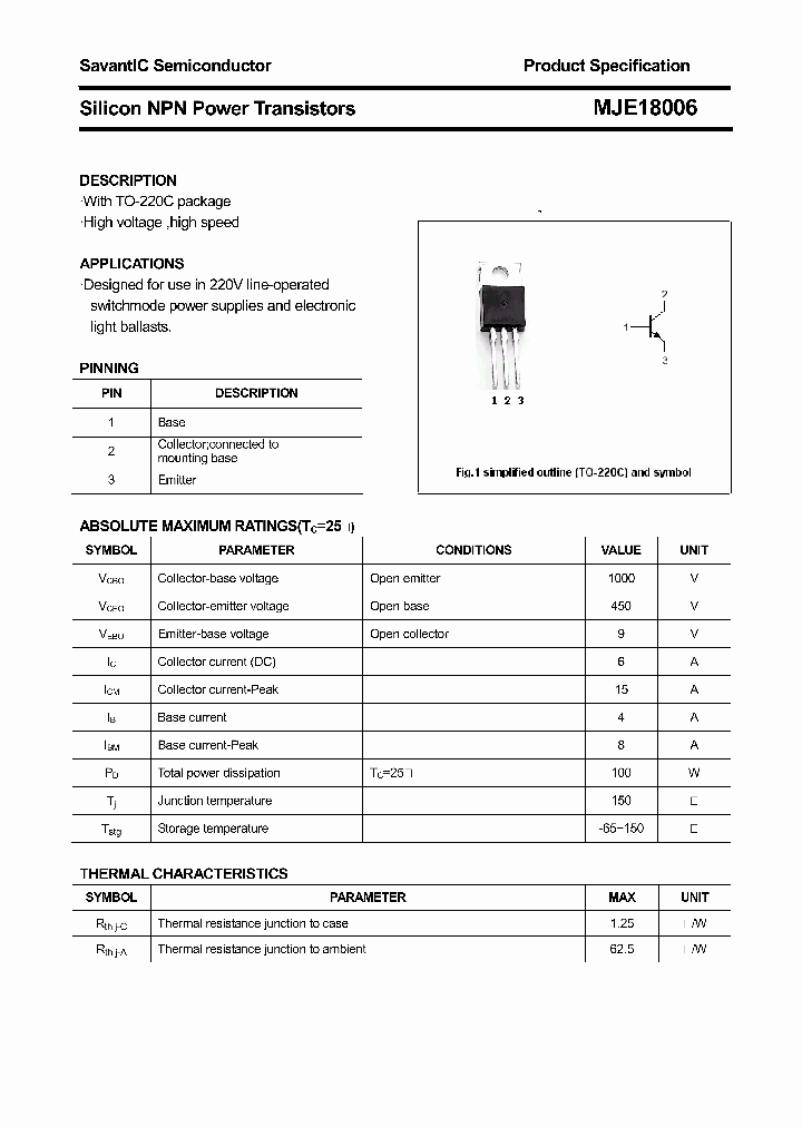 MJE18006_4387721.PDF Datasheet