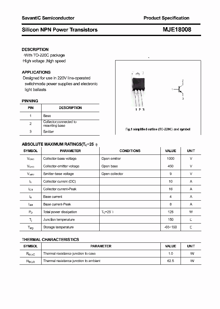 MJE18008_4387722.PDF Datasheet