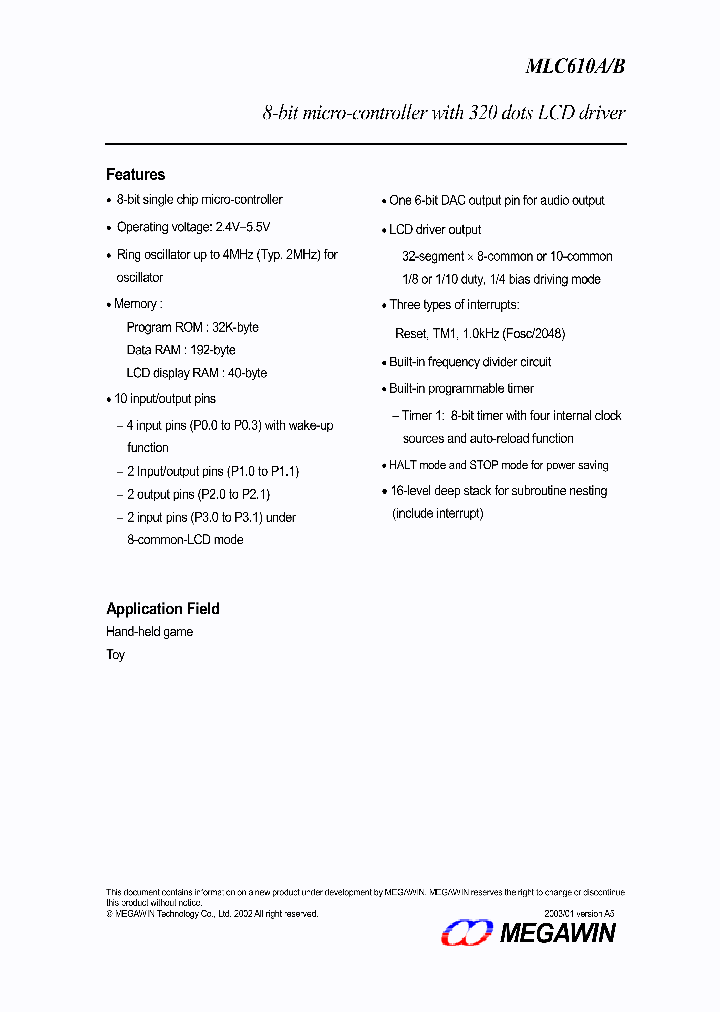 MLC610A_4646591.PDF Datasheet