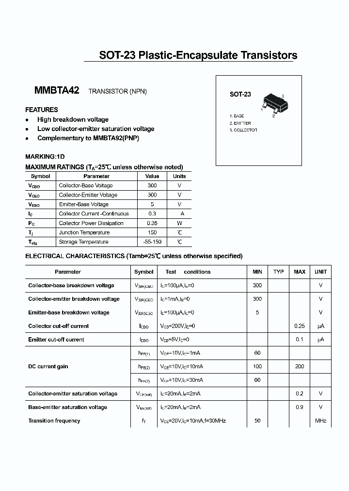 MMBTA42_4517466.PDF Datasheet