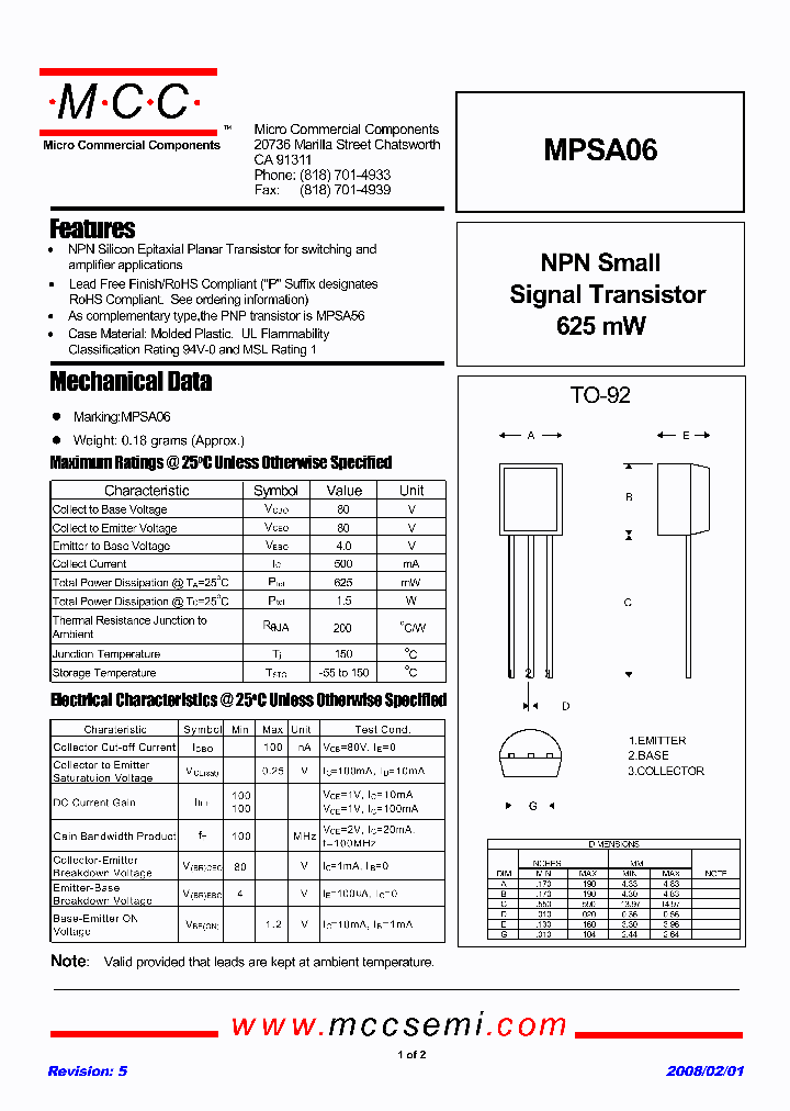 MPSA06_4857984.PDF Datasheet