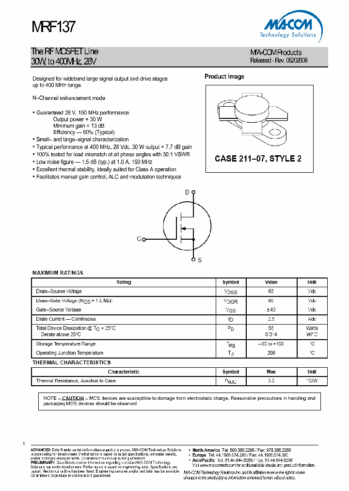 MRF137_4675773.PDF Datasheet