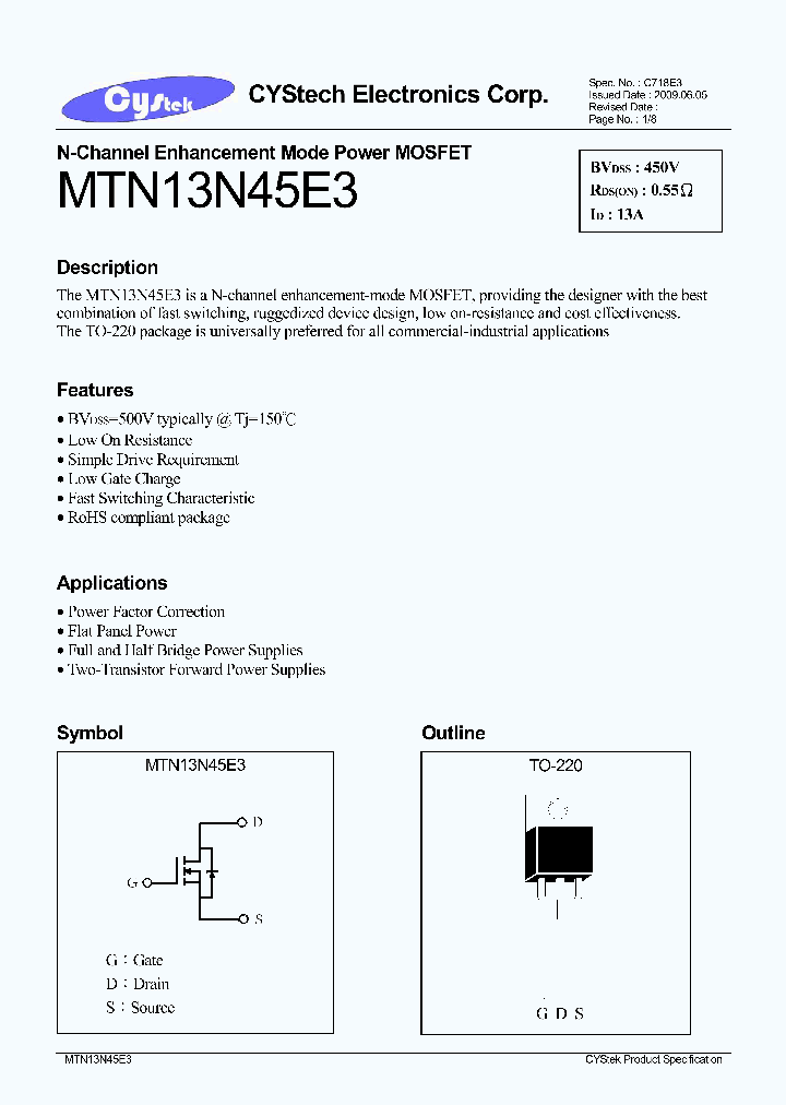 MTN13N45E3_4648222.PDF Datasheet