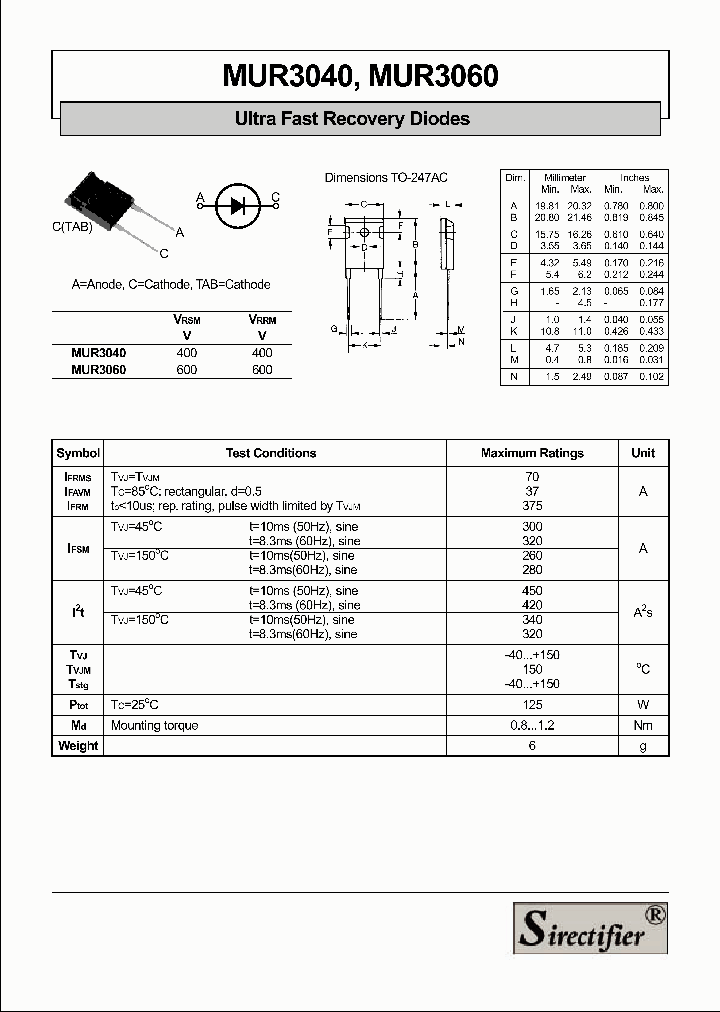 MUR3040_4196086.PDF Datasheet