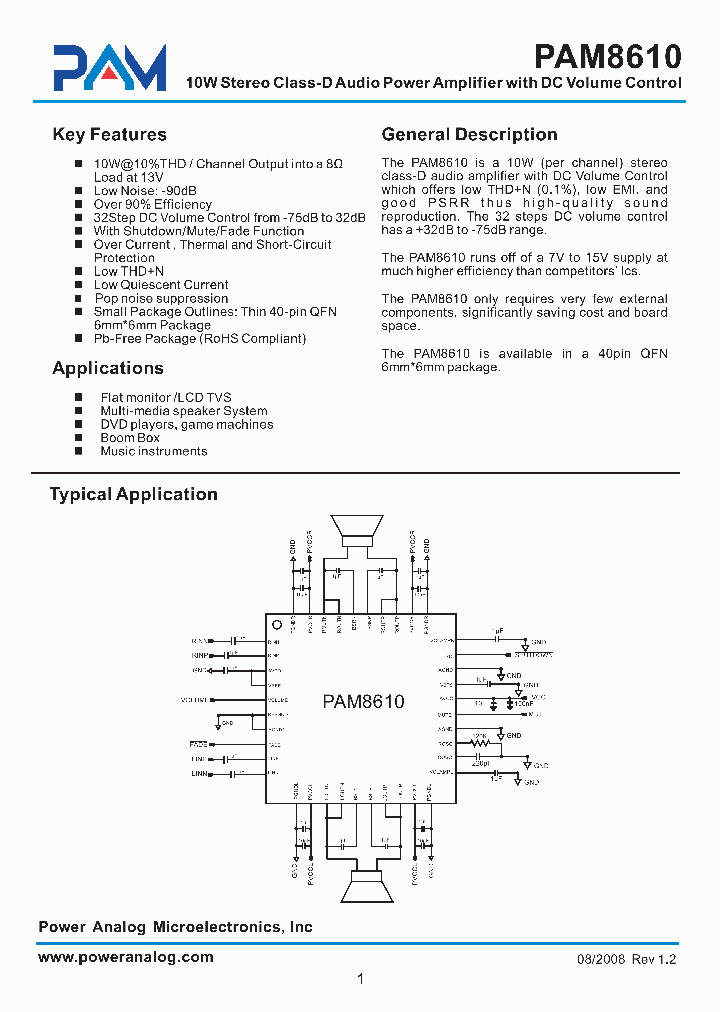 PAM8610_4257363.PDF Datasheet