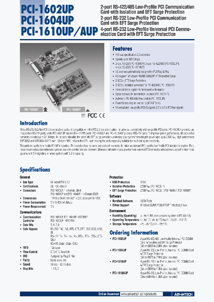 PCI-1602UP_4700602.PDF Datasheet