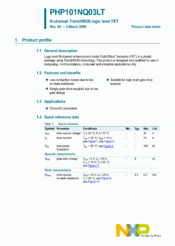 PHP101NQ03LT_4559684.PDF Datasheet