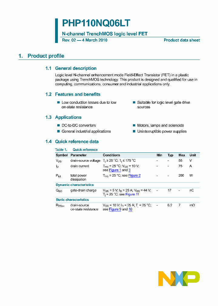 PHP110NQ06LT_4782708.PDF Datasheet