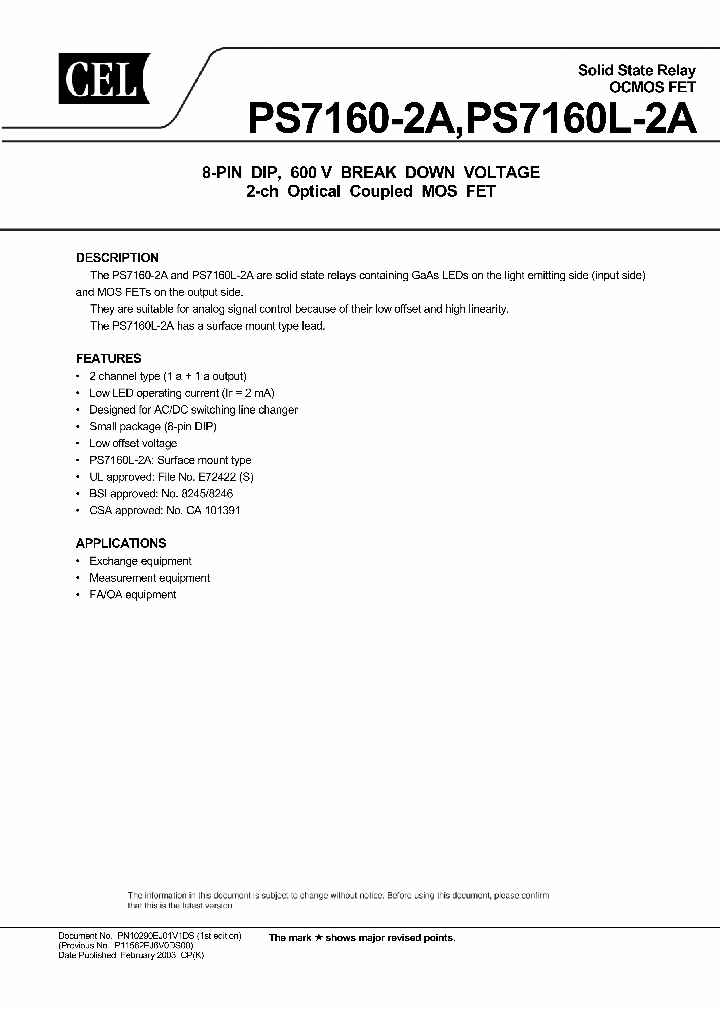 PS7160L-2A_4192294.PDF Datasheet