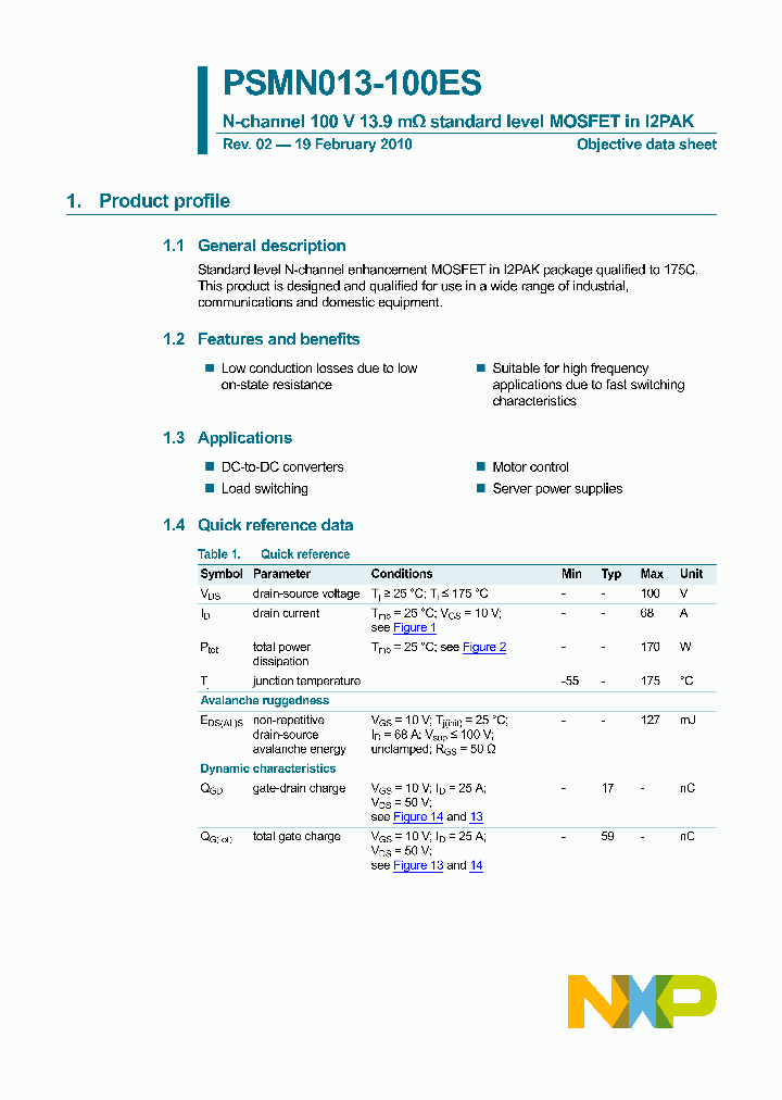 PSMN013-100ES_4670880.PDF Datasheet