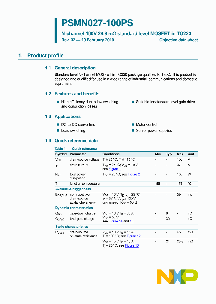 PSMN027-100PS_4718696.PDF Datasheet