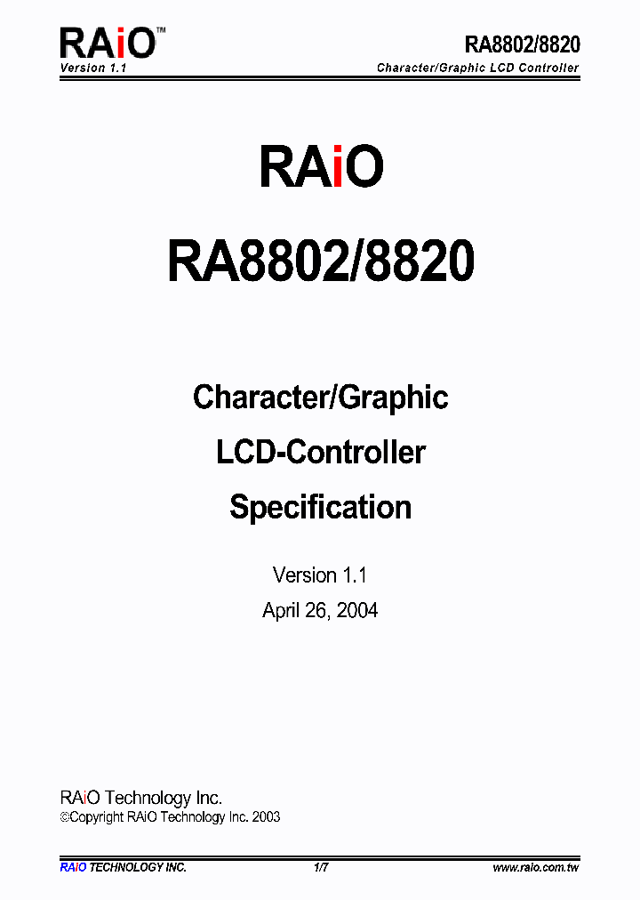 RA8802_4166420.PDF Datasheet