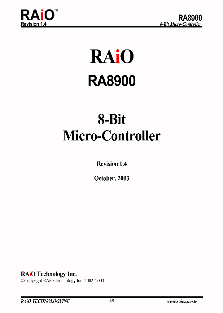 RA8900_4171616.PDF Datasheet