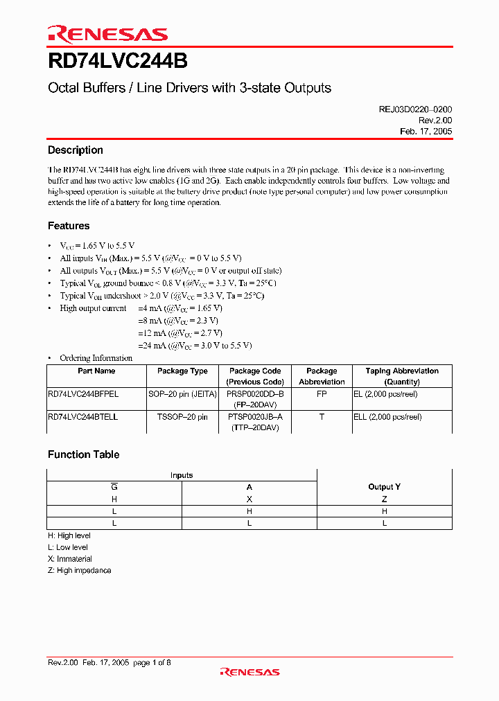 RD74LVC244BTELL_4517638.PDF Datasheet