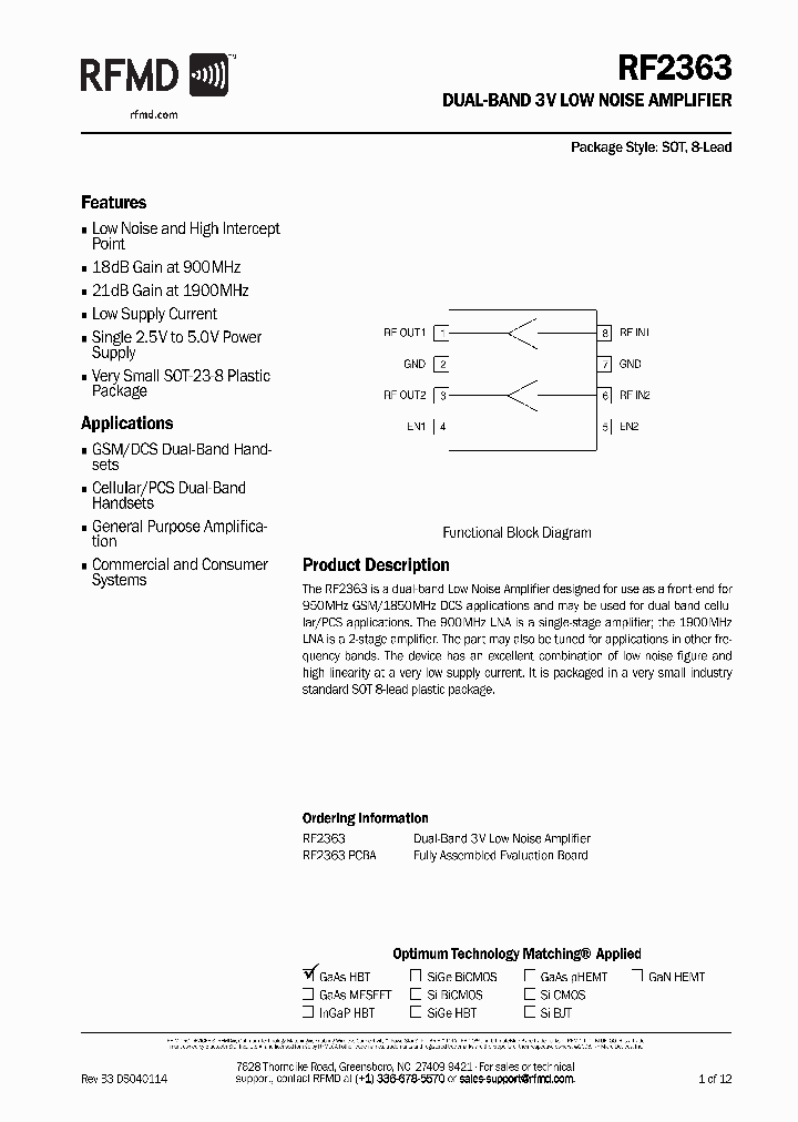 RF2363PCBA_4217048.PDF Datasheet