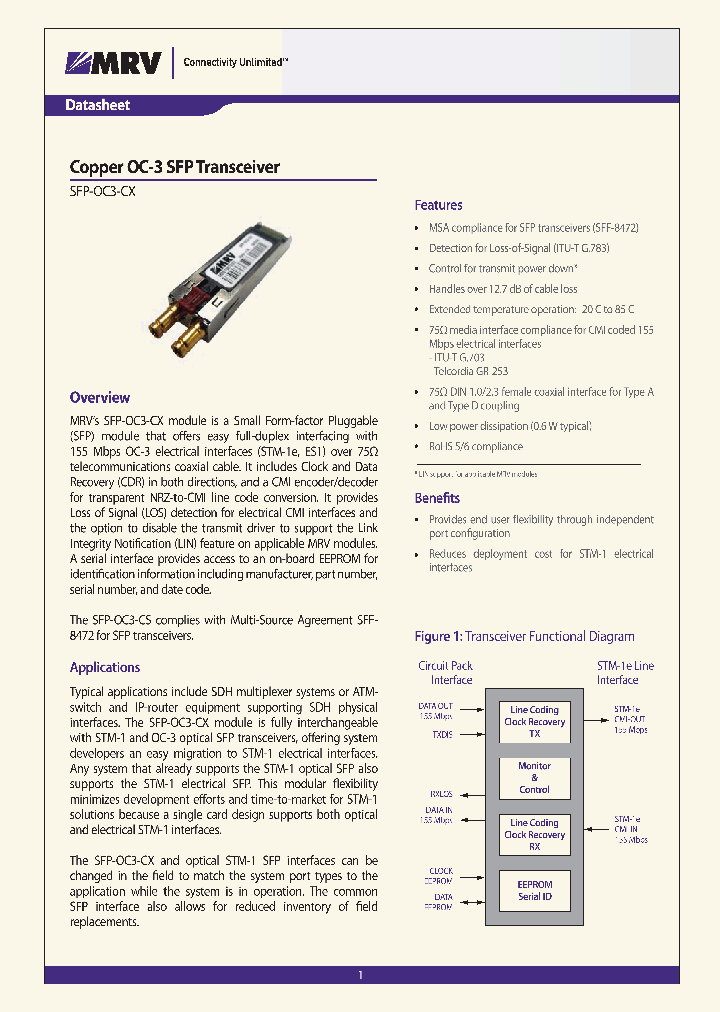 SFP-OC3-CX_4414288.PDF Datasheet