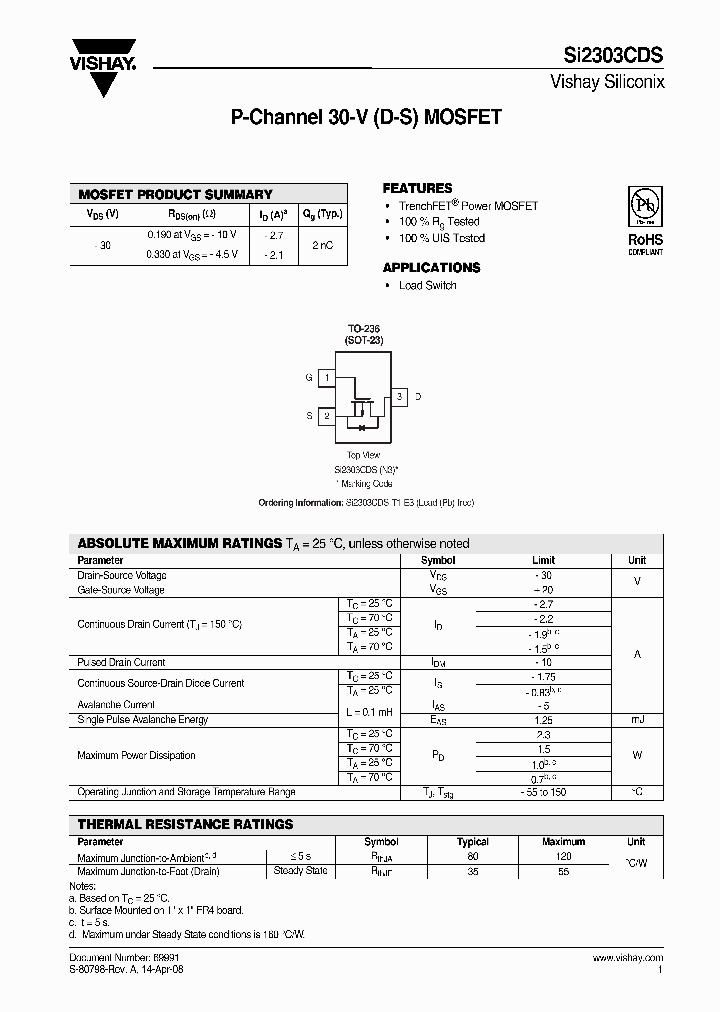 SI2303CDS-T1-E3_4596054.PDF Datasheet