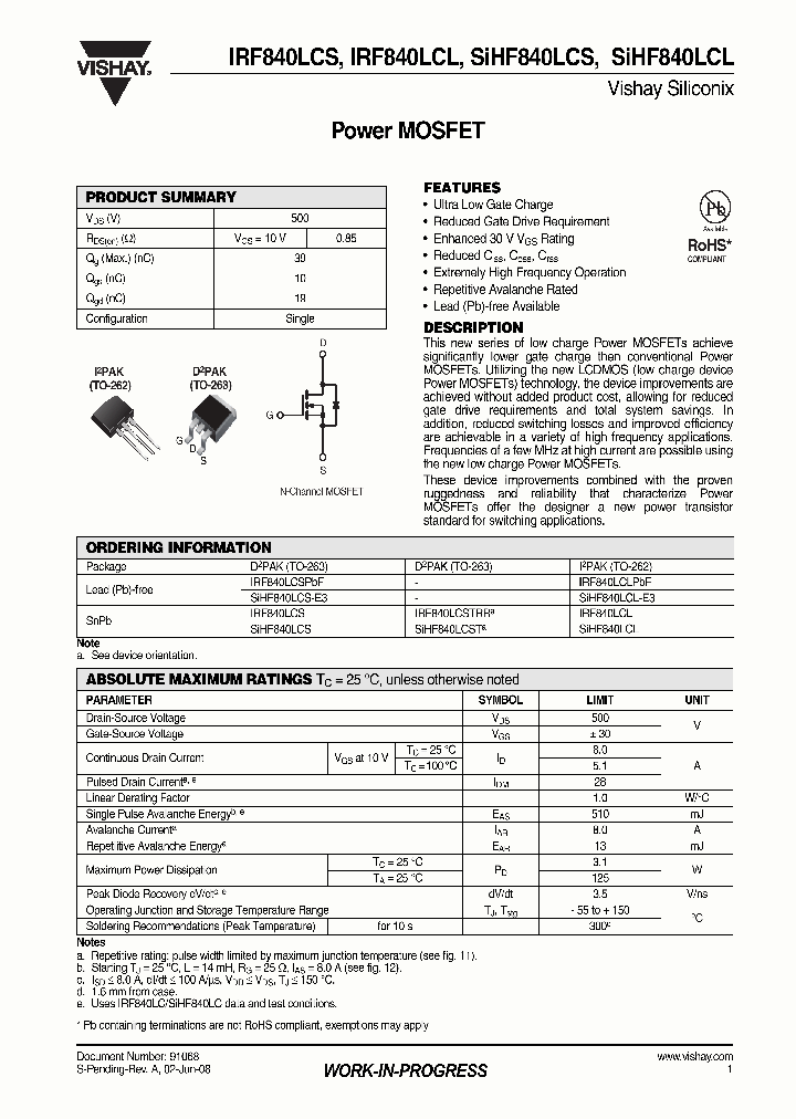 SIHF840LCL-E3_4460874.PDF Datasheet