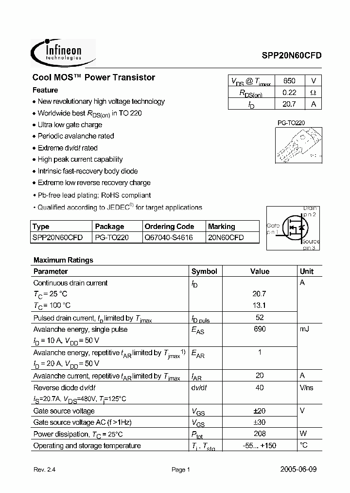 SPP20N60CFD05_4908111.PDF Datasheet