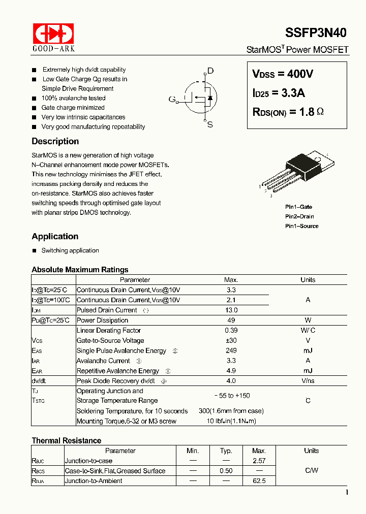 SSFP3N40_4714167.PDF Datasheet