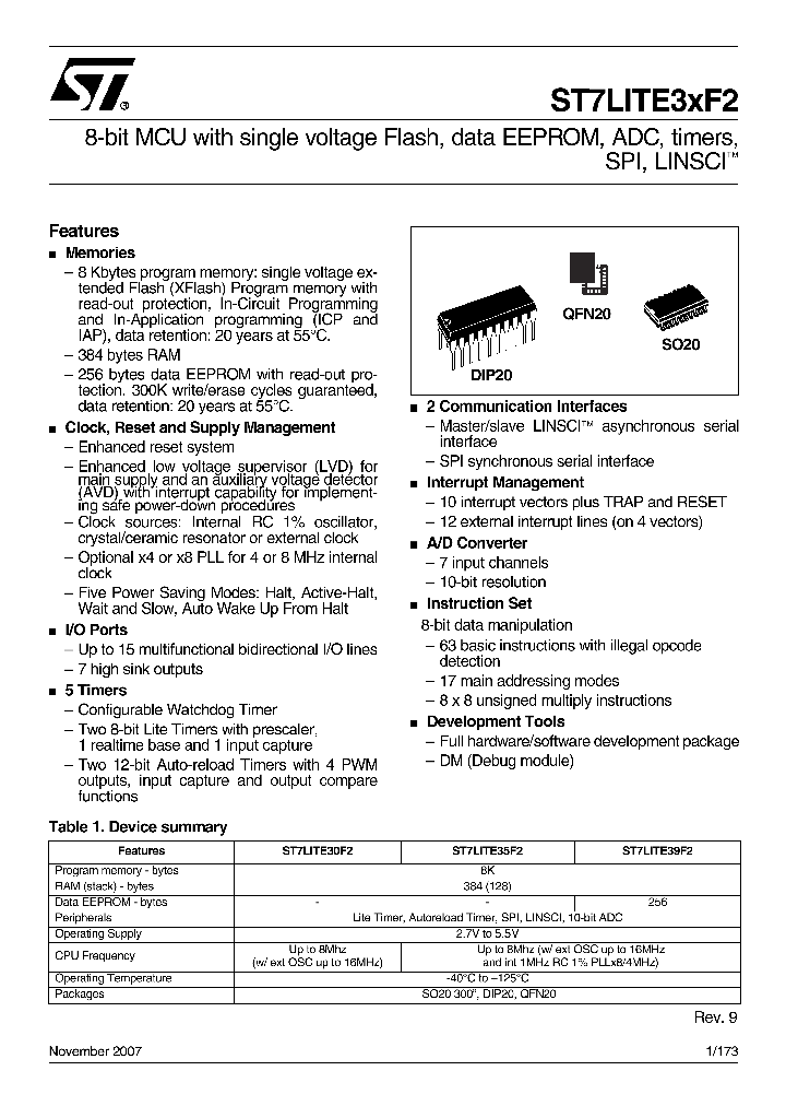 ST7LITE3XF2_4233114.PDF Datasheet