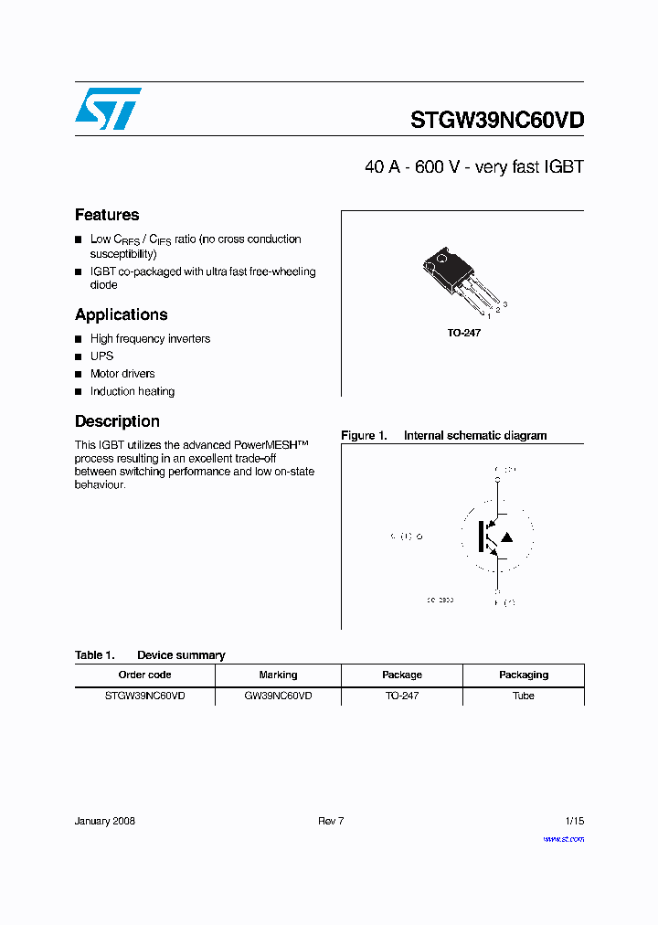 STGW39NC60VD08_4321261.PDF Datasheet