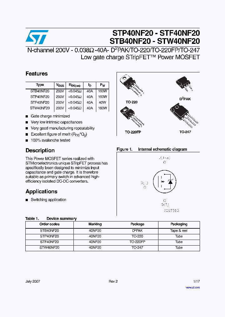 STP40NF20_4166789.PDF Datasheet