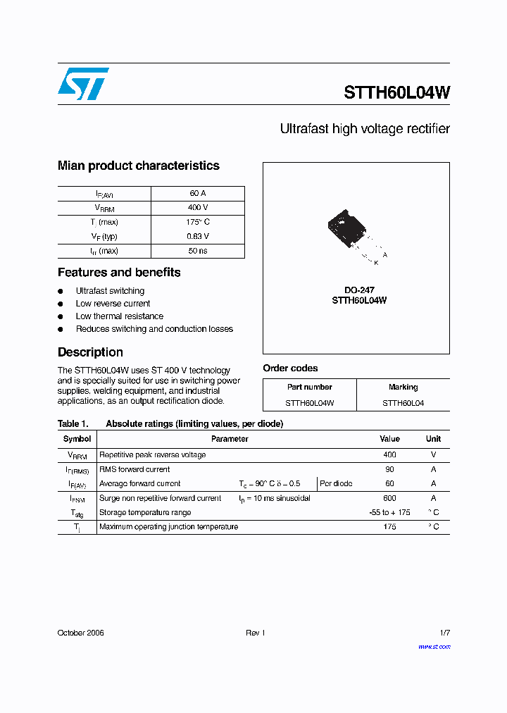 STTH60L04W_4251267.PDF Datasheet